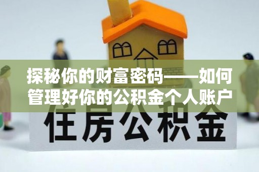 白朗探秘你的财富密码——如何管理好你的公积金个人账户信息