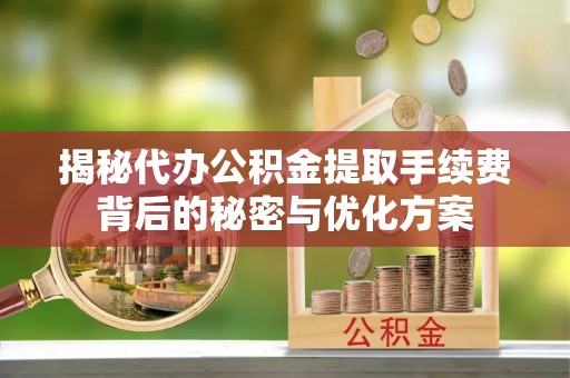白朗揭秘代办公积金提取手续费背后的秘密与优化方案