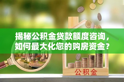 白朗揭秘公积金贷款额度咨询，如何最大化您的购房资金？