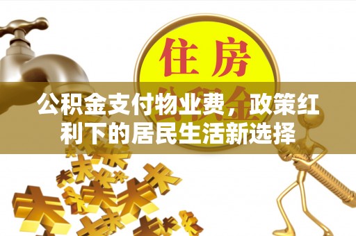 白朗公积金支付物业费，政策红利下的居民生活新选择